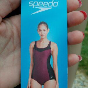 Black and Purple one-piece Speedo swimsuit Size XL